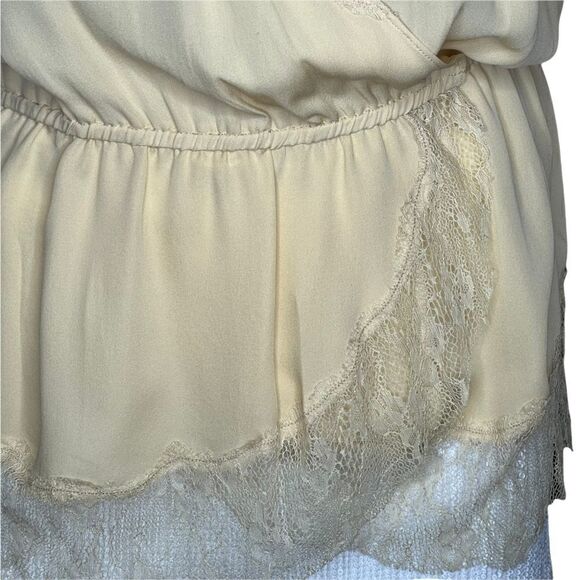 Foley + Corinna silk blouse top wrap lace beads - Picture 10 of 15